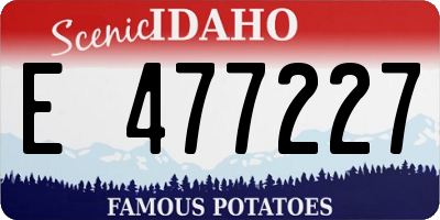 ID license plate E477227