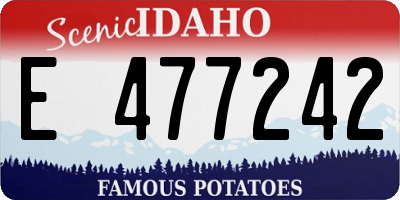 ID license plate E477242