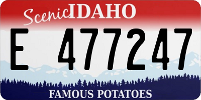 ID license plate E477247