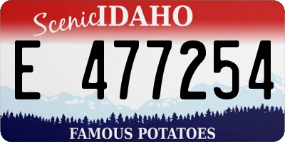 ID license plate E477254