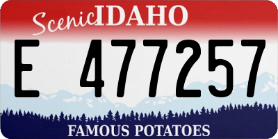 ID license plate E477257