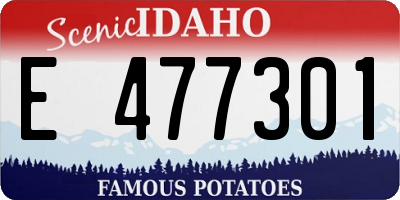 ID license plate E477301