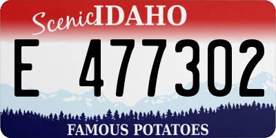 ID license plate E477302