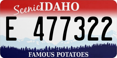 ID license plate E477322