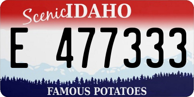 ID license plate E477333