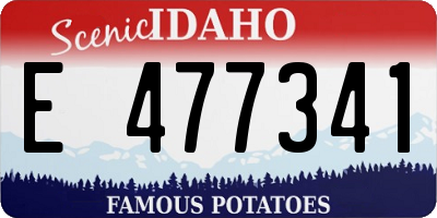 ID license plate E477341