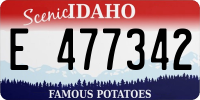 ID license plate E477342