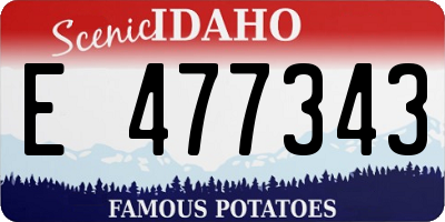 ID license plate E477343