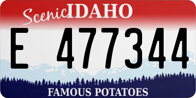 ID license plate E477344