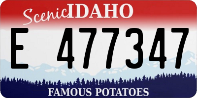 ID license plate E477347
