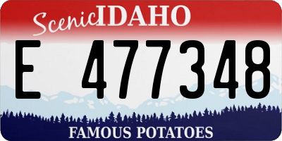 ID license plate E477348