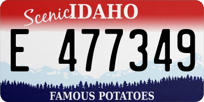 ID license plate E477349