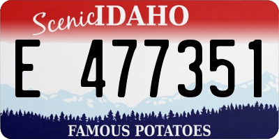ID license plate E477351