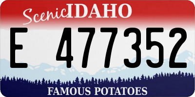 ID license plate E477352