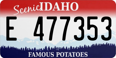 ID license plate E477353