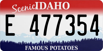 ID license plate E477354