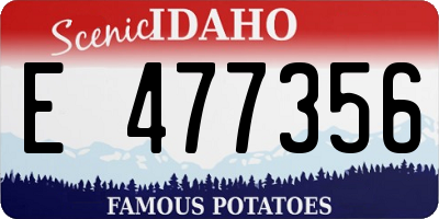 ID license plate E477356