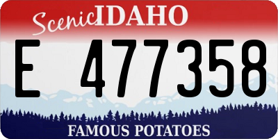 ID license plate E477358