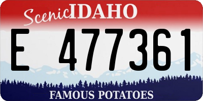 ID license plate E477361