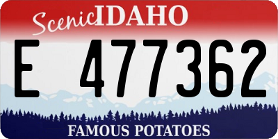 ID license plate E477362