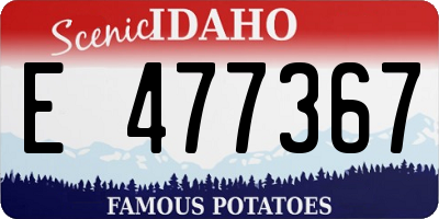 ID license plate E477367