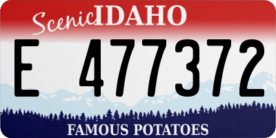 ID license plate E477372