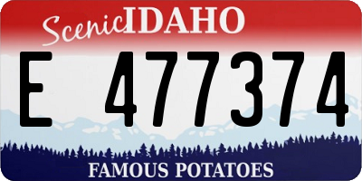 ID license plate E477374