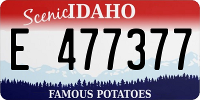 ID license plate E477377
