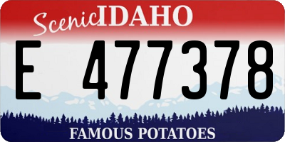ID license plate E477378