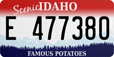 ID license plate E477380