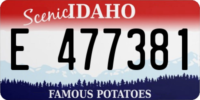 ID license plate E477381
