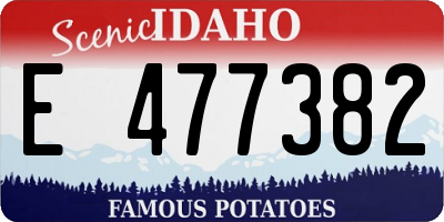 ID license plate E477382
