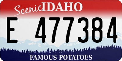 ID license plate E477384