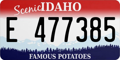 ID license plate E477385
