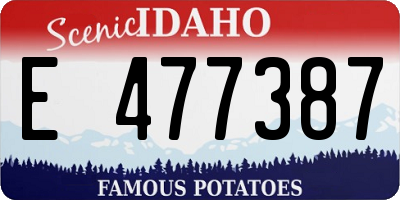 ID license plate E477387