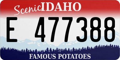 ID license plate E477388