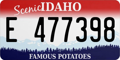 ID license plate E477398