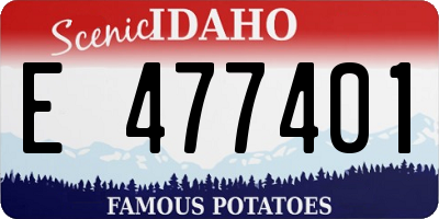 ID license plate E477401