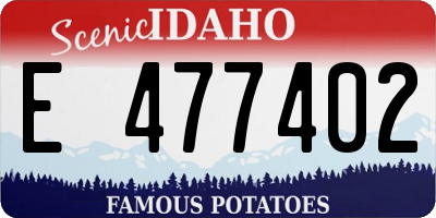ID license plate E477402