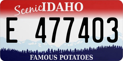 ID license plate E477403
