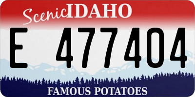 ID license plate E477404