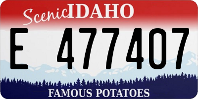ID license plate E477407