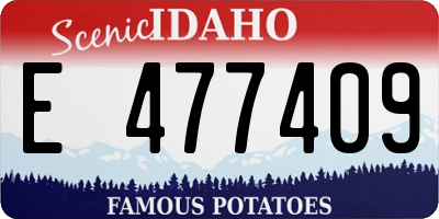 ID license plate E477409