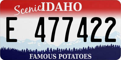 ID license plate E477422