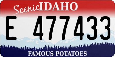ID license plate E477433