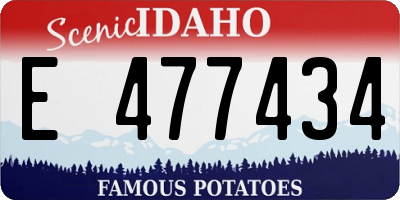 ID license plate E477434