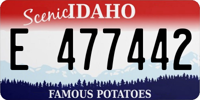 ID license plate E477442