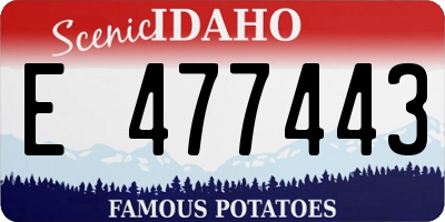 ID license plate E477443