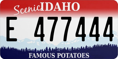 ID license plate E477444