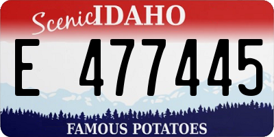 ID license plate E477445
